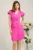 Rochie Moze eleganta din stofa fucsia tip sacou