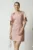 Rochie Moze eleganta din stofa roz prafuit cu incretitura pe umar