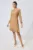 Rochie Moze eleganta din velur cu volan pe fusta Katniss Bej