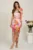 Rochie Moze lunga multicolora din satin cu floare maxi si fusta petrecuta- Moze