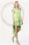 Rochie Pretty Girl asimetrica verde de vara cu volane