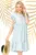 Rochie Pretty Girl de zi lejera bleu din vascoza cu volanase