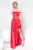 Rochie Pretty Girl eleganta rosie din tafta lasata pe umeri