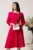 Rochie Viada din voal fucsia cu funda la bust si cordon in talie