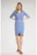 Rochie albastra M702 – maneci scurte – decolteu in V – poliester 100%