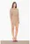 Rochie asimetrica – bej – cu maneci lungi – poliester – eleganta – versatila