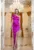 Rochie asimetrica cu aspect satinat si aplicatie cu funda supradimesionata Alia