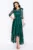 Rochie asimetrica de ocazie verde Francesca cu model din catifea