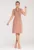 Rochie blazer midi bej – poliester-viscoza – croiala ajustata – fara maneci – cu nasturi