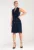 Rochie blazer midi bleumarin – fara maneci – cu nasturi – poliester si viscoza