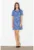 Rochie bleumarin – model geometric – poliester