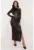 Rochie bodycon cu aspect stralucitor si decolteu asimetric –