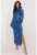 Rochie bodycon cu drapaje si aspect stralucitor –