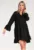 Rochie boho  neagra – cu volane – croi lejer – poliester –