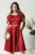 Rochie bordo din tafta in clos cu accesoriu metalic in talie- Ella Collection Jolie
