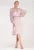 Rochie bufanta maneci voluminoase – imprimeu floral – roz – poliester-elastan –