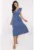 Rochie bumbac – decolteu V – albastru inchis –