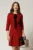 Rochie burgundy scurta din stofa cu esarfa neagra la decolteu