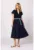 Rochie-camasa cu maneci scurte si o curea – Bleumarin –
