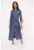 Rochie-camasa lunga cu prindere in talie si aspect de denim –