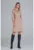 Rochie – camasa – maneci bufante – bej – poliester