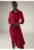 Rochie camasa midi cu fusta ampla si curea asortata Patty – Rosu