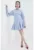 Rochie-camasa mini cu croiala evazata si maneci lungi