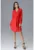 Rochie camasa rosie – maneca lunga – cu nasturi si brau – poliester 100%