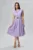 Rochie casual cu butoni aurii in forma de inima si cordon in talie Lorisha Lila