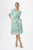 Rochie casual cu imprimeu si elastic in talie Cianna Bleu