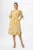 Rochie casual cu imprimeu si elastic in talie Cianna Galbena
