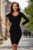 Rochie conica neagra de ocazie cu volan la un umar