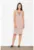 Rochie creion M487 – roz – bumbac – decolteu in V – lungime midi