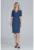 Rochie creion albastra – cu maneca scurta – poliester