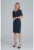Rochie creion model M851 – bleumarin – poliester – maneci scurte –