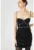 Rochie cu aspect satinat si aplicatii cu strasuri