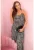 Rochie cu bretele subtiri si model geometric –