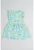 Rochie cu croiala in A – model floral si maneci cu volane