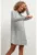 Rochie cu croiala in A si maneca lunga T378 gri deschis