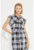 Rochie cu curea in talie si model in carouri