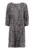 Rochie cu decilteu rotund si animal print – Negru – Bej deschis –