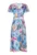 Rochie cu decolteu cache-coeur si imprimeu tropical