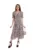 Rochie cu decolteu in V – nasturi si model floral Roza