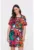 Rochie cu decolteu la baza gatului si imprimeu floral