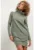 Rochie cu guler inalt si buzunare T376 verde