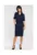 Rochie cu guler stand-up si decolteu plisat