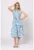 Rochie cu imprimeu – croiala in A si buzunare – Alb optic – Albastru petrol –