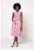 Rochie cu imprimeu – croiala in A si buzunare – Rosu stins – Alb murdar –