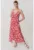 Rochie cu imprimeu – decolteu in V si slit frontal