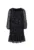 Rochie cu imprimeu floral si cu maneci semi-transparente – Negru